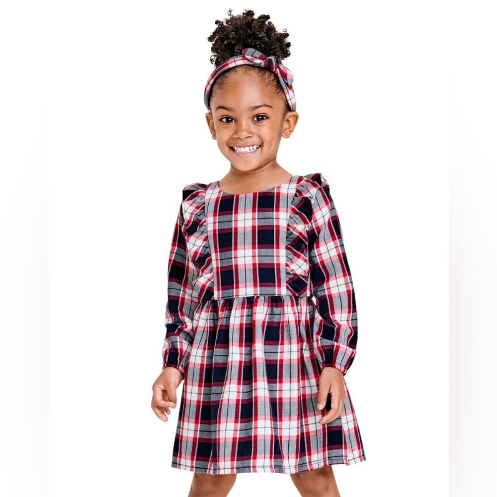 The Children's Place Red and Blue Plaid Dress